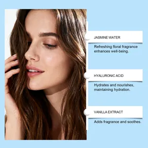 Parfum hydratant pour cheveux avec de l'eau de jasmin et de l'acide hyaluronique