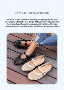 Ballerines Mary Jane en maille respirante avec design de massage de la voûte plantaire.