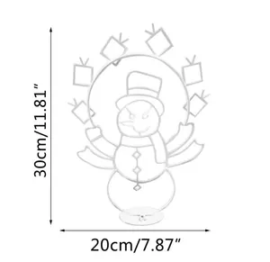 Decoración navideña de muñeco de nieve de hierro para jardín casa 30cm x 20cm