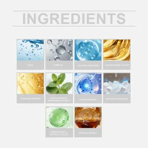 Liste détaillée des ingrédients du dentifrice à la menthe avec extraits de propolis