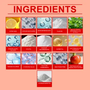 Liste détaillée des ingrédients des comprimés de bain de bouche à la menthe et extraits