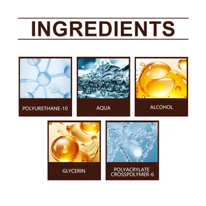Visual list of safe ingredients for TORVIKX brown soft gel nail sticker set detail