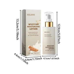 Detailed dimensions of EELHOE wild yam moisturizing lotion 100ml bottle and packaging box