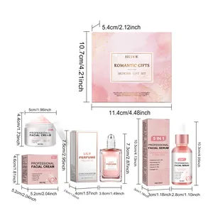 Dimensiones detalladas del set de regalo de cuidado de la piel romántico de EELHOE.