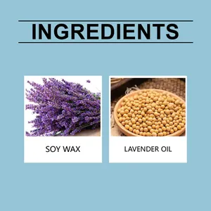Detalle de los ingredientes aceite de lavanda y cera de soja para vela aromática