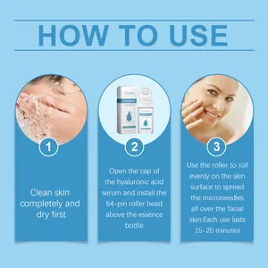 Step-by-step guide on how to use EELHOE Hyaluronic Acid microneedle serum roller