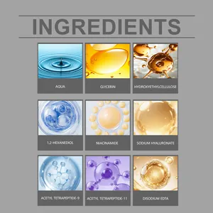 Detailed ingredient list of face essence including Niacinamide and Peptides