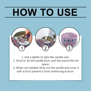 Guía de instrucciones paso a paso sobre cómo usar la vela aromática de lavanda en lata.