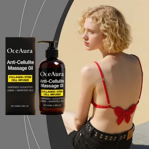 OCEAURA Aceite de Masaje Corporal Anti-Celulitis para Mujer Colágeno Células Madre Firmeza Hidratante Aceite Esencial