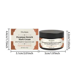 Dimensions détaillées du pot et de la boîte de crème anti-vergetures OCEAURA 50g