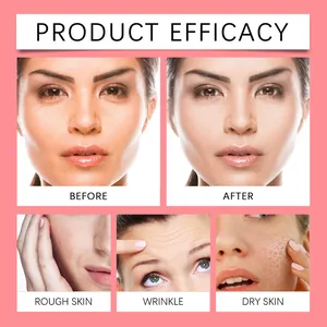 Gráfico de eficacia del producto que muestra resultados antes y después para arrugas.