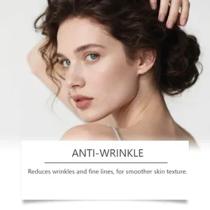 Close-up view of smooth facial skin showing anti-wrinkle effect of brightening essence