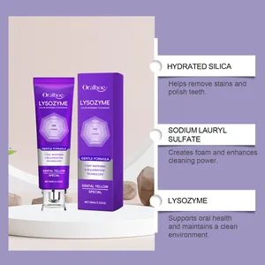 Détail du dentifrice violet Oralhoe au lysozyme avec ingrédients et bienfaits