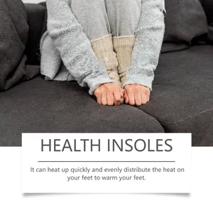 Warm and comfortable heating insoles demonstrated in a cozy indoor lifestyle scene
