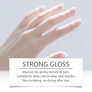 Close-up of healthy glossy nails after applying nourishing nail care essential oil
