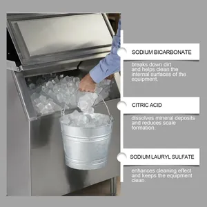 Composition des pastilles nettoyantes pour machine à glaçons avec acide citrique et bicarbonate