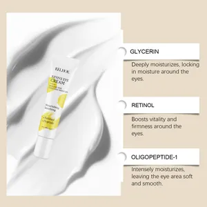 Detail view of EELHOE eye cream with retinol and peptide ingredients for deep moisturizing