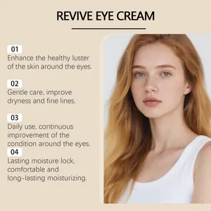 Detailed infographic showing benefits of EELHOE eye cream with professional model