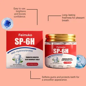 Vue détaillée des tablettes de bain de bouche probiotiques Feimuko SP-6H pour voyage
