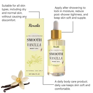Aceite corporal de vainilla para hidratación intensa y nutrición de la piel suave