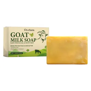 OceAura gentle moisturizing goat milk soap with shea butter for facial and body skin care
