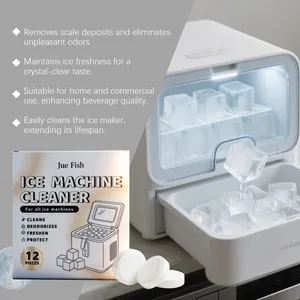 Détails des tablettes nettoyantes Jue Fish pour machine à glaçons et emballage