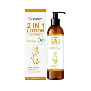 OceAura 2-in-1 moisturizing lemon body lotion in 100ml amber pump bottle with box