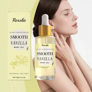 Roxelis Smooth Aceite Corporal de Vainilla Fragancia Concentrada Hidratante Aceite Nutritivo para el Cuidado de la Piel Mujer Piel Suave y Radiante