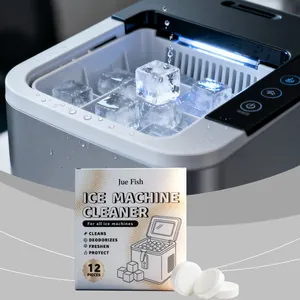 Nettoyant pour Machine à Glaçons Jue Fish Tablettes de Détartrage Éliminateur de Calcaire et d'Odeur pour Entretien de Machine