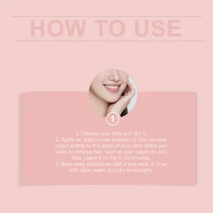 Instructions étape par étape pour utiliser la crème dépilatoire douce OCEAURA pour visage