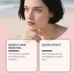 Vue détaillée de la crème dépilatoire visage douce pour peaux sensibles.