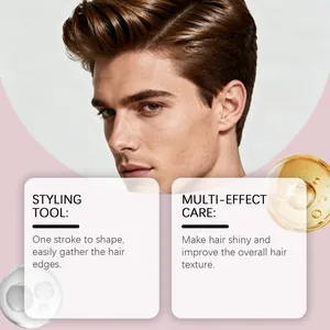 Vue détaillée d'un modèle masculin montrant un effet coiffant mat avec des avantages