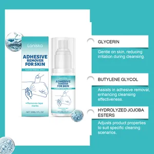 Detailed ingredient list for Laniska adhesive remover including Glycerin and Butylene Glycol