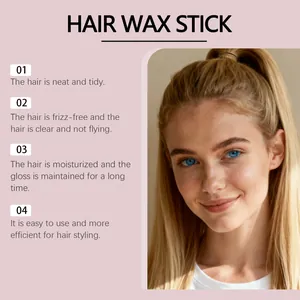 Modèle blond montrant les avantages d'un bâton de cire capillaire pour un coiffage sans frisottis
