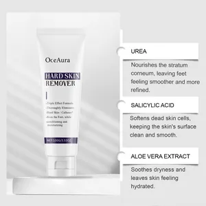OceAura foot cream detail with urea, salicylic acid and aloe vera leaf extracts