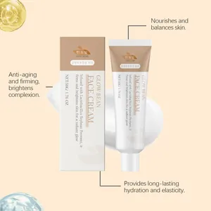 Vue détaillée de la crème visage au soja HANCHOBIT avec tube et boîte d'emballage