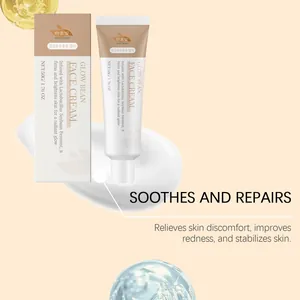 Vue détaillée du packaging HANCHOBIT Glow Bean Face Cream et texture crémeuse lisse