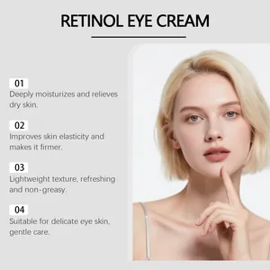 Caratteristiche dettagliate della crema occhi al retinolo con ritratto di modella