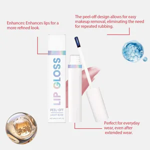Detailansicht des Light Rose Peel-off Lipgloss mit Präzisionsapplikator und Box