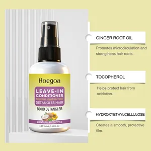 Dettaglio degli ingredienti e dei benefici del balsamo spray senza risciacquo HOEGOA