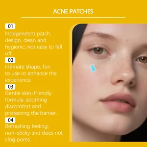 Vista dettagliata di una modella che usa un cerotto idrocolloidale a forma di orsetto per acne.