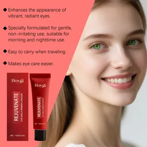 Close-up view of Hoygi eye bag firming eraser tube and packaging for radiant eyes