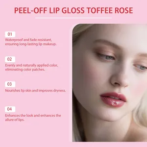 Detail van Toffee Rose peel-off lipgloss met langdurige en voedende eigenschappen