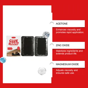 Detail van MoonSpry muizenlijmval met ingrediënten zoals zinkoxide en magnesiumoxide