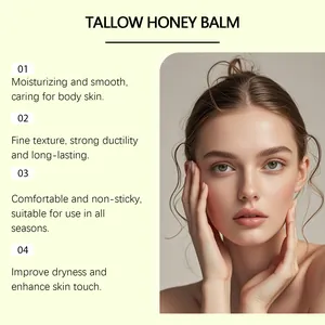 Λεπτομέρεια του Tallow Honey Balm που δείχνει ενυδατικά οφέλη για λείο, απαλό δέρμα