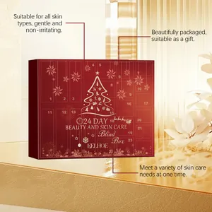 Caja sorpresa del calendario de Adviento de belleza EELHOE 24 días en empaque rojo