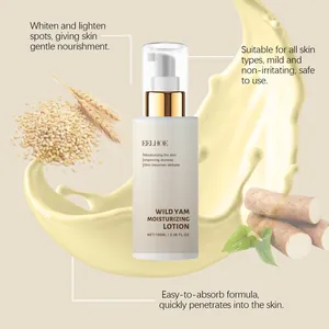 Detailed view of wild yam moisturizing lotion with nourishing ingredients splash.