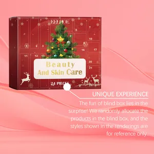 Calendario de adviento de belleza navideño con 24 productos de cuidado de la piel