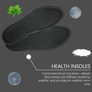 Detail of breathable honeycomb mesh health insoles for blood circulation support.