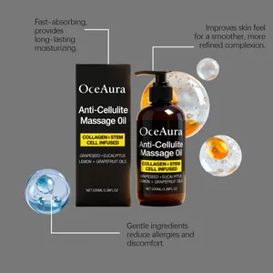 Aceite de masaje anticelulítico OceAura enriquecido con colágeno y aceites vegetales